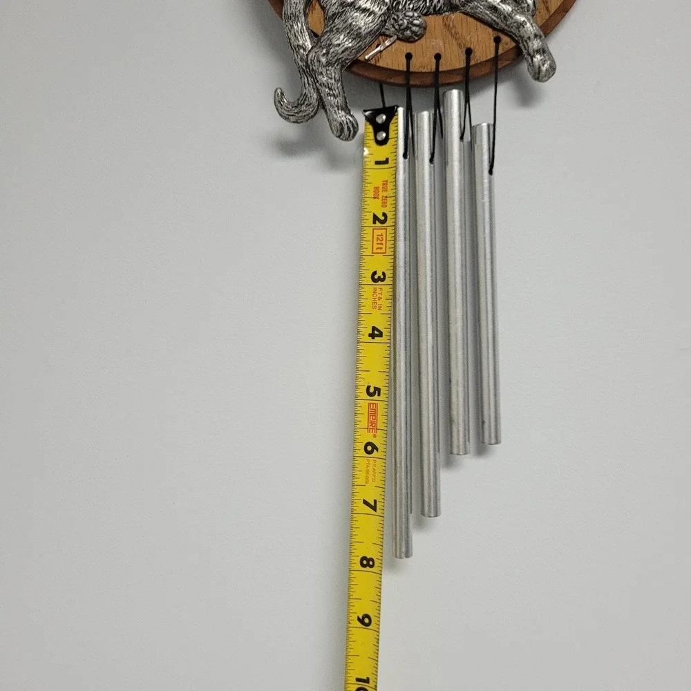Cat Wind Chime‎ Kitten Metal Hanging Decor Wooden
